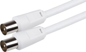 MAVTV002-100 MAPLIN RF Male to RF Male Connector TV Aerial Coaxial Cable 10m White