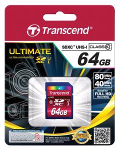 TS64GSDXC10 TRANSCEND 64GB SDXC CARD CLASS10