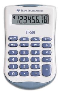 TI501 TEXAS INSTRUMENTS Texas Instruments TI-501 calculator Pocket Basic Blue, White                                                                                          