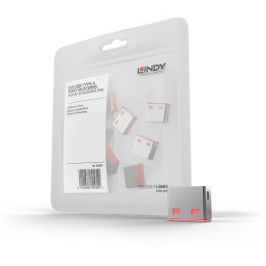 40460 LINDY Lindy USB Lock Without Key Red 10-pk                                                                