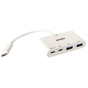 43093 LINDY USB 3.1 USB 3.1 Gen 2 Typ C Hub 4 Port With Power Delivery