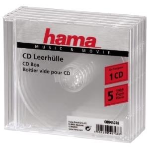 44748 HAMA Hama CD/CD-ROM sleeves, clear, 5 pack 1 discs Transparent                                                                                             