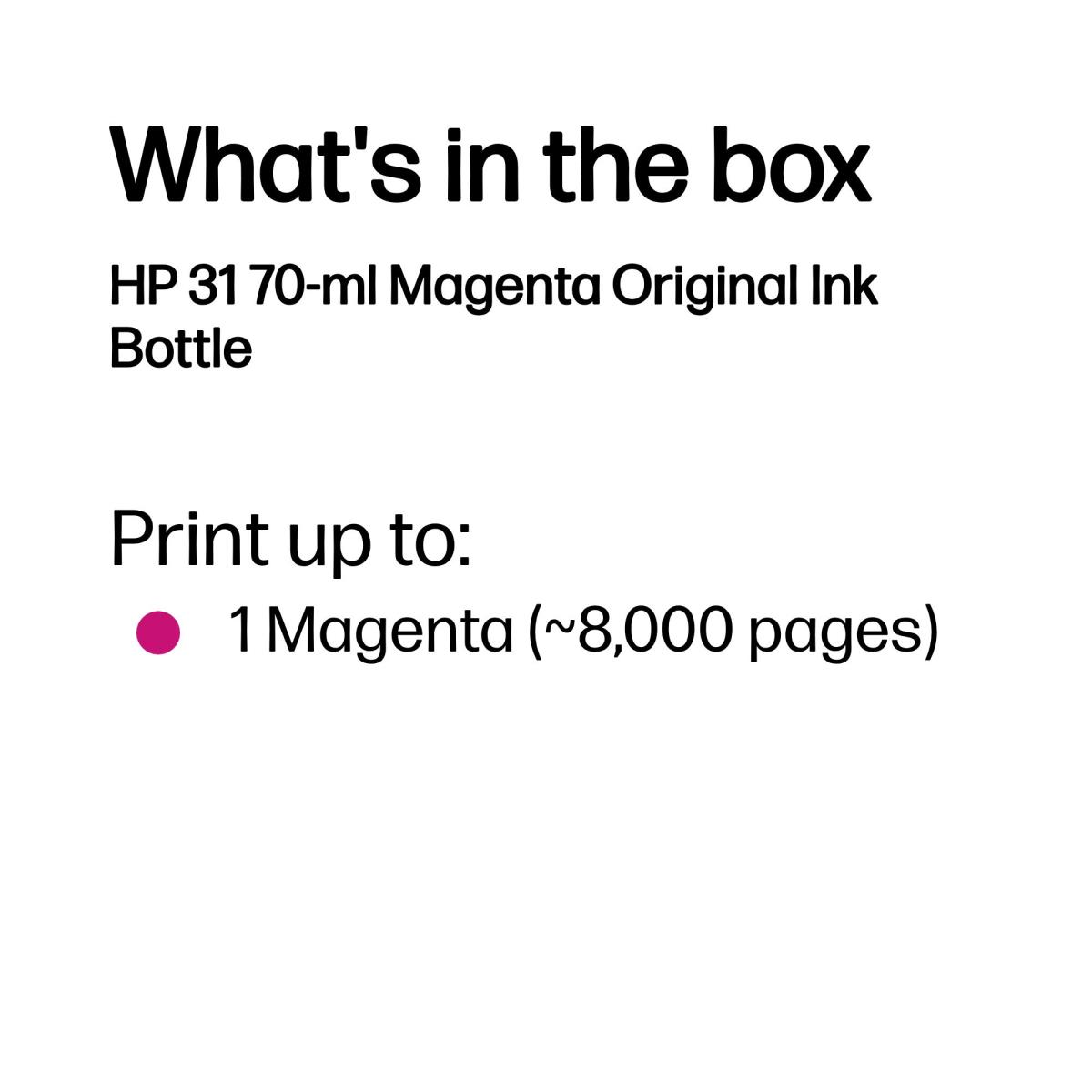 HP 31 70-ML MAGENTA ORIGINAL INK BOT thumbnail