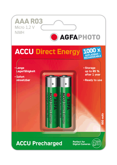 EU Product - AgfaPhoto Akku Instant Energy AAA HR03  950mAh          2St. thumbnail
