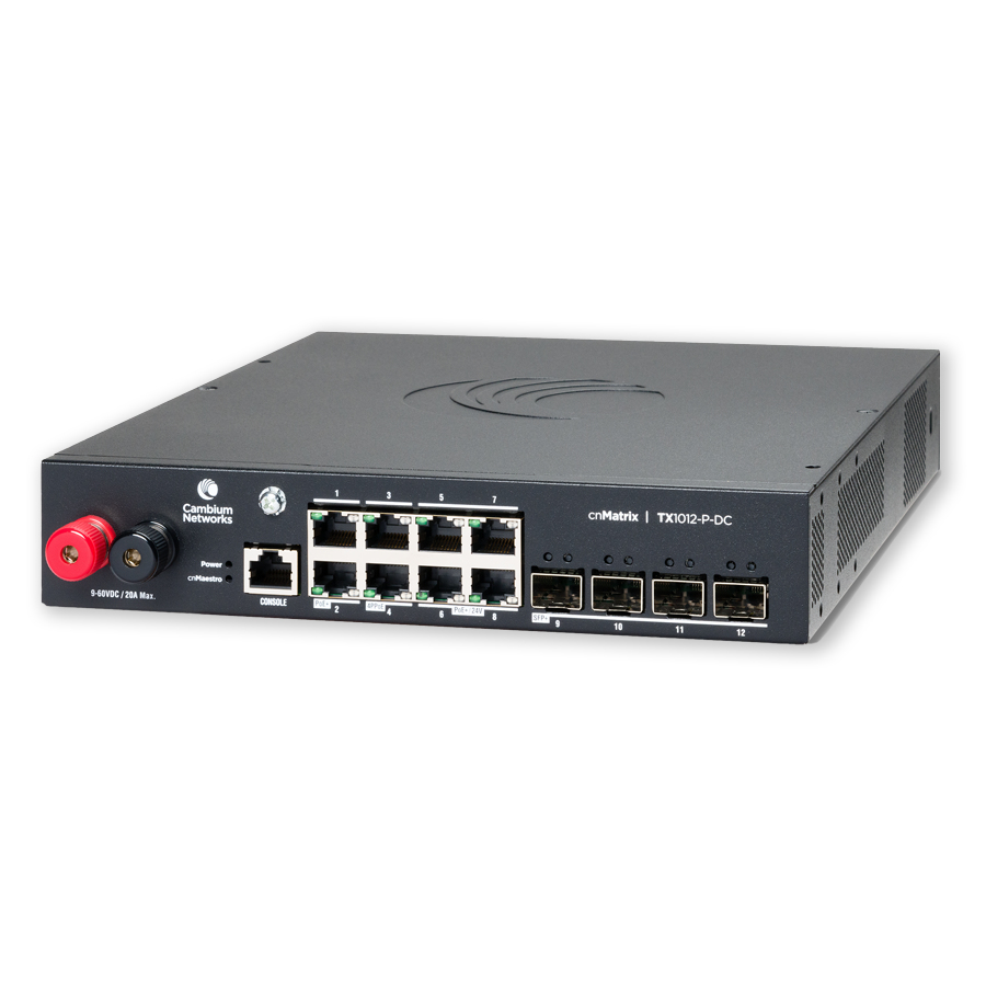 EU Product - cnMatrix TX 1012-P-DC - 170W PoE Switch 8 x & 4 SFP+ - - 1 - Switch - Fiber Optic thumbnail