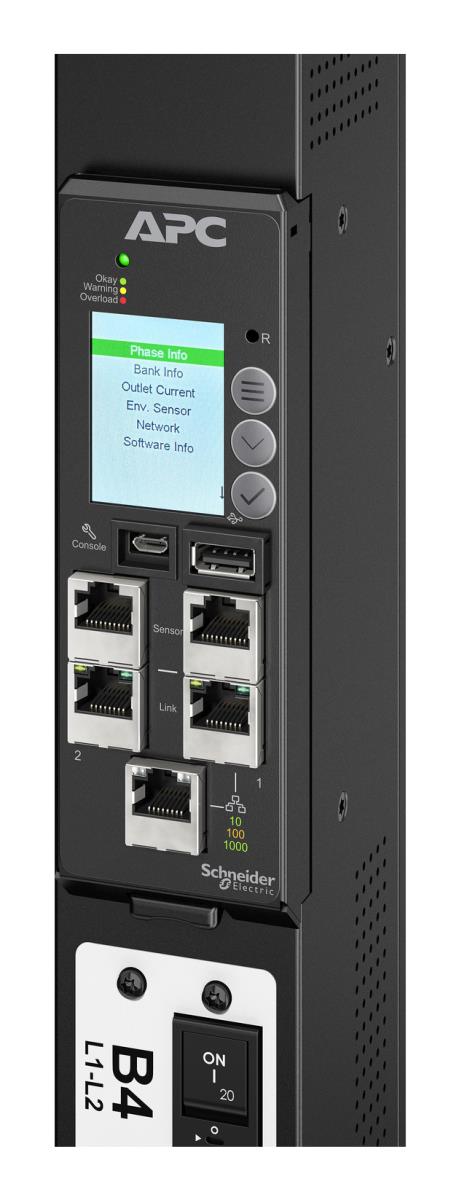 NetShelter Rack PDU Advanced - Gen 2 - power distribution unit (rack-mountable) - metered, 43.5kW, 400V, 63A, or, 415V, 60A, 560P6 - AC 400/415 V - 34.6 kW - 34600 VA - 3-phase - Ethernet 10/100/1000, USB - input: IEC 60309 3P+N+PE - output connectors: 42 thumbnail
