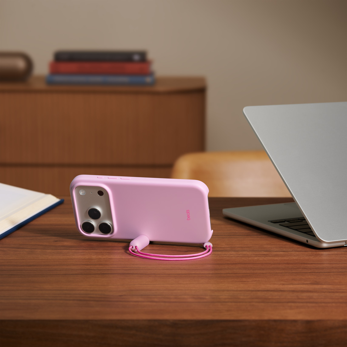 Beats - Protective cover for mobile phone - with kickstand and camera control - MagSafe compatibility - polycarbonate - pebble pink - for iPhone 17 Pro thumbnail
