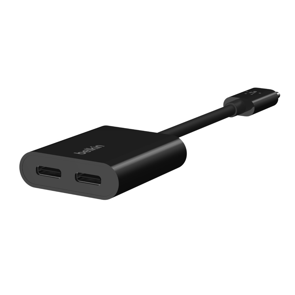 ^BELKIN DUAL USBC CHARGE ADAPTER BLK thumbnail