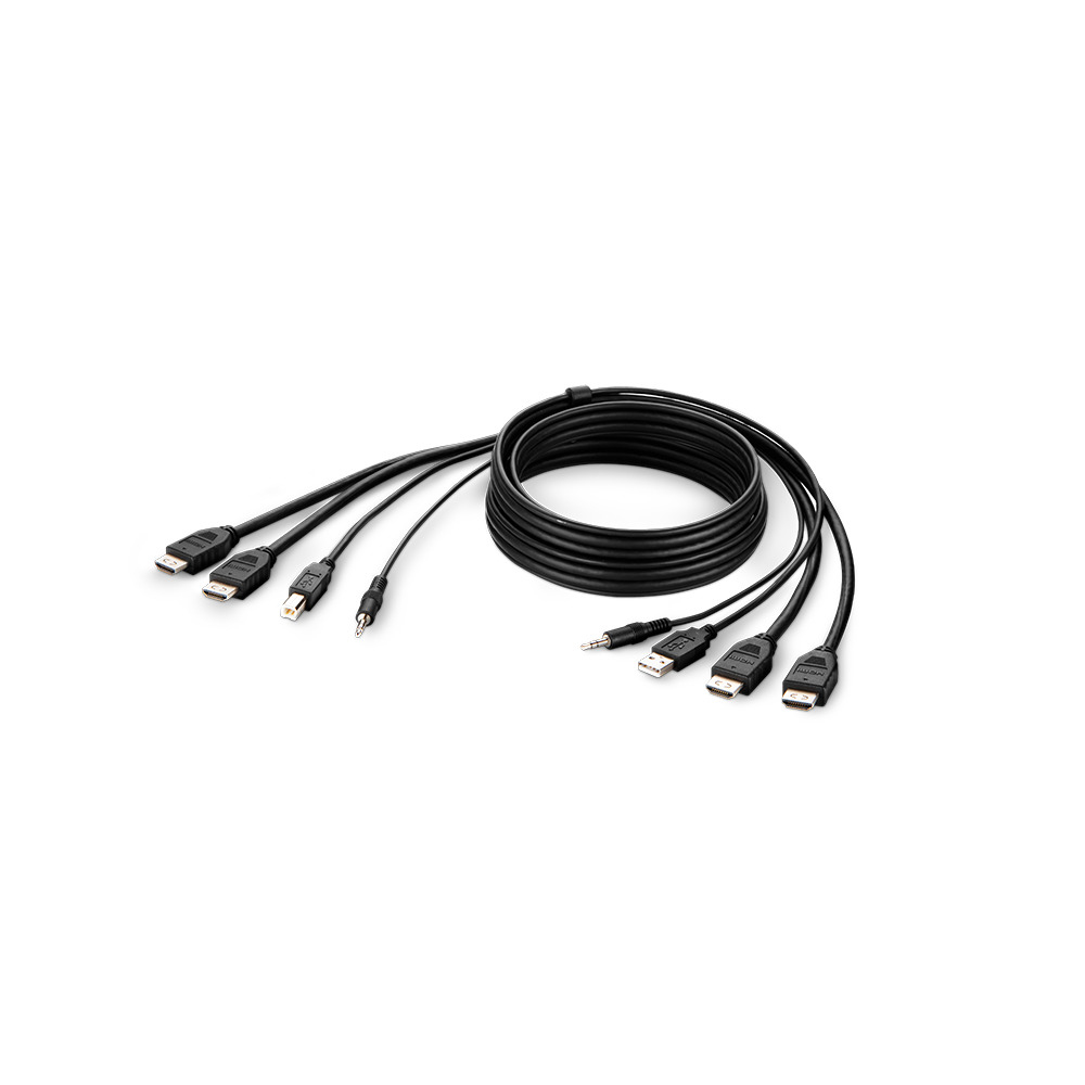 TAA Dual-Head HDMI to HDMI High Retention KVM Combo Cable  3m thumbnail