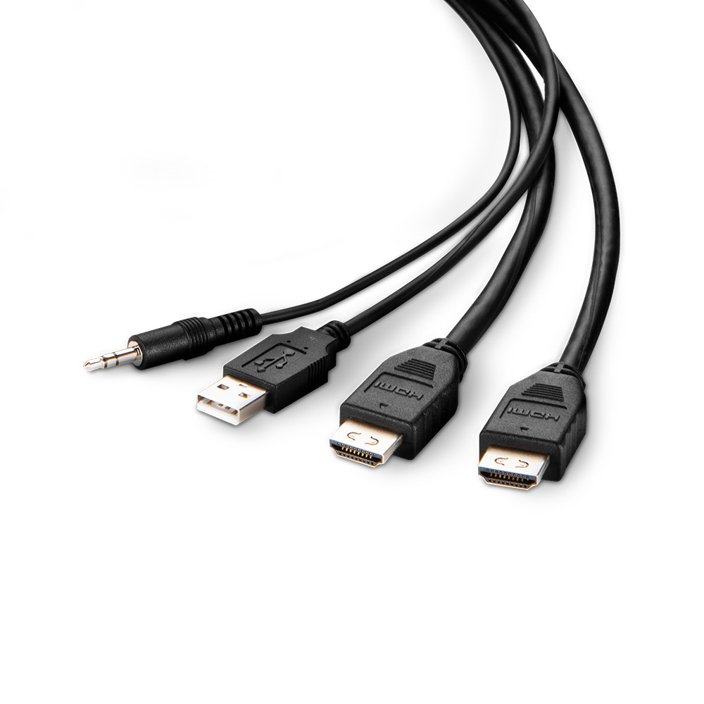 TAA Dual-Head HDMI to HDMI High Retention KVM Combo Cable  3m thumbnail