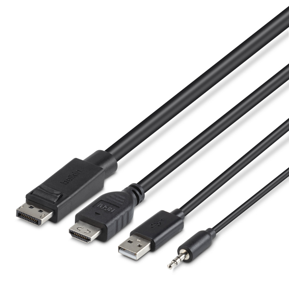 TAA Dual Head HDMI/DP to DP and HDMI Combo Cable 0.3m thumbnail
