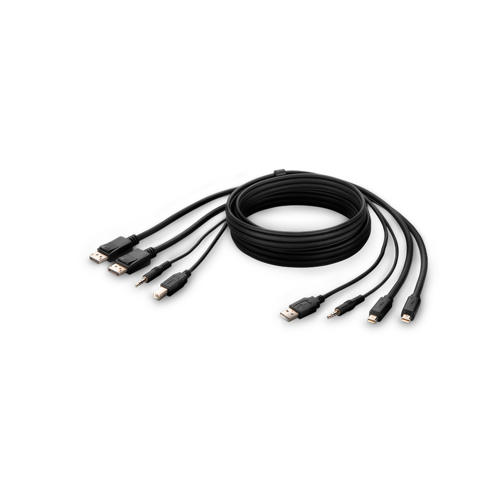 TAA Dual-Head MiniDP to DP KVM Combo Cable 1.8m thumbnail