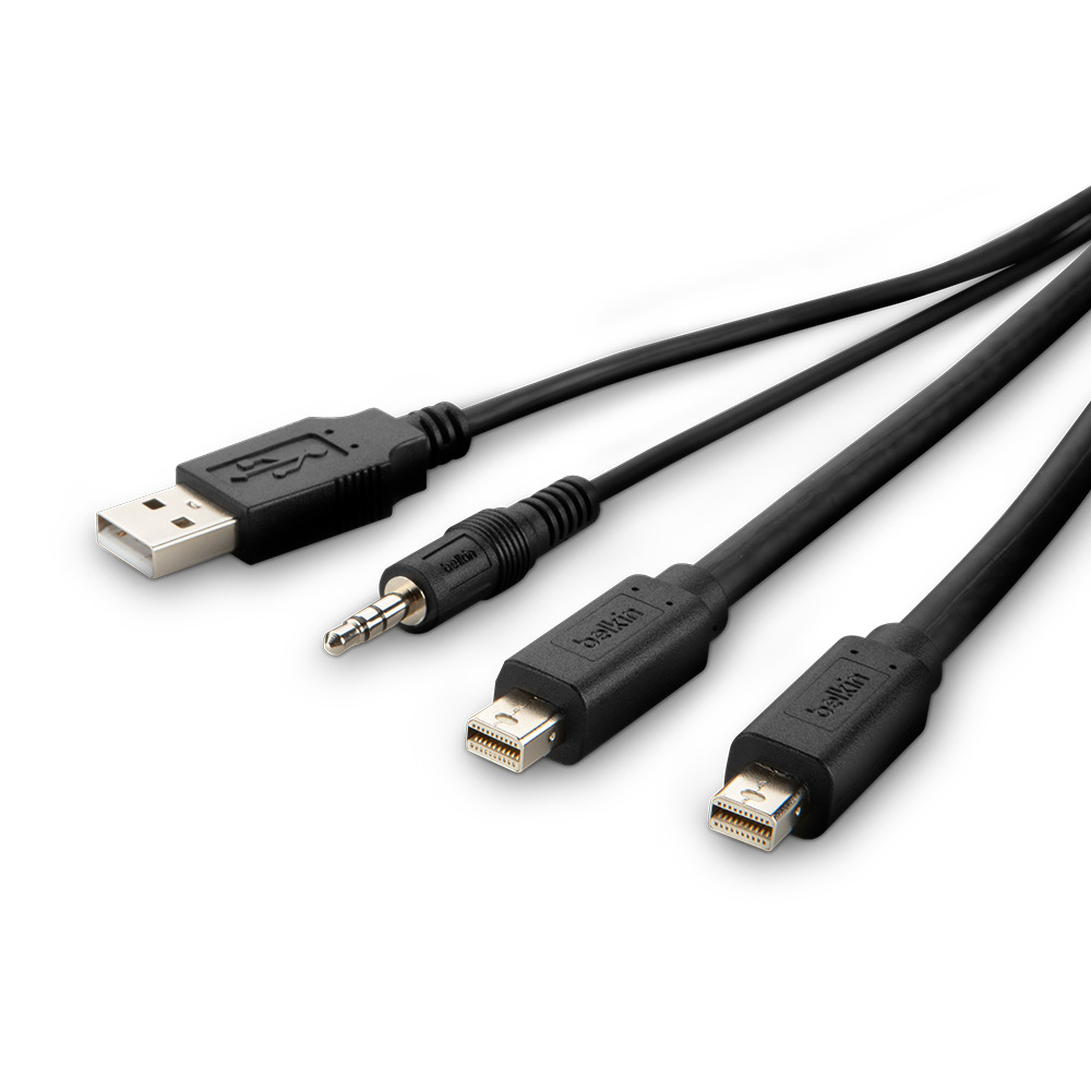 TAA Dual-Head MiniDP to DP KVM Combo Cable 1.8m thumbnail