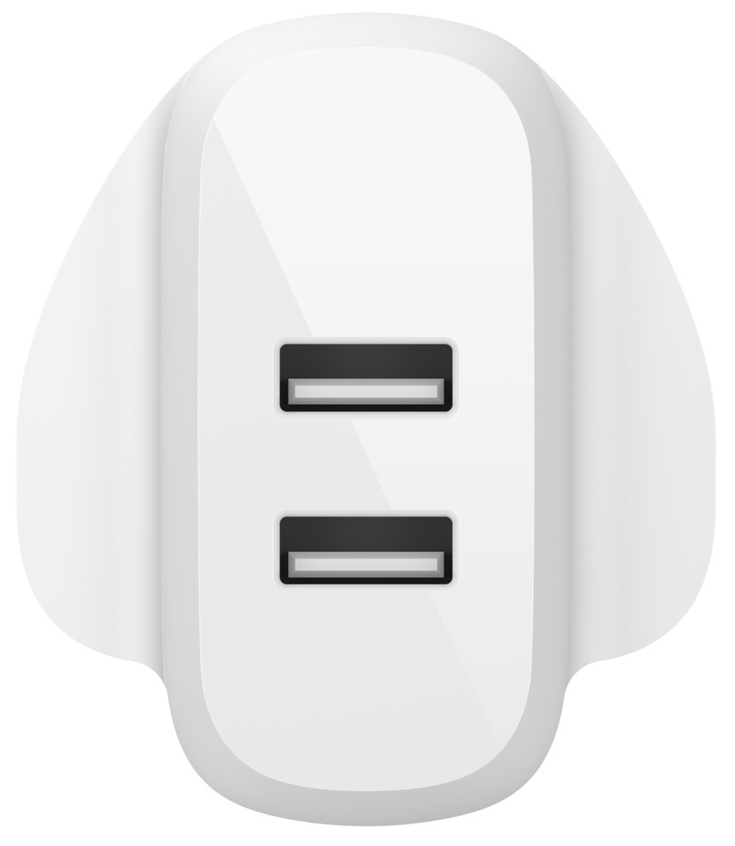 DUAL USB-A WALL CHARGER 12W WHT thumbnail