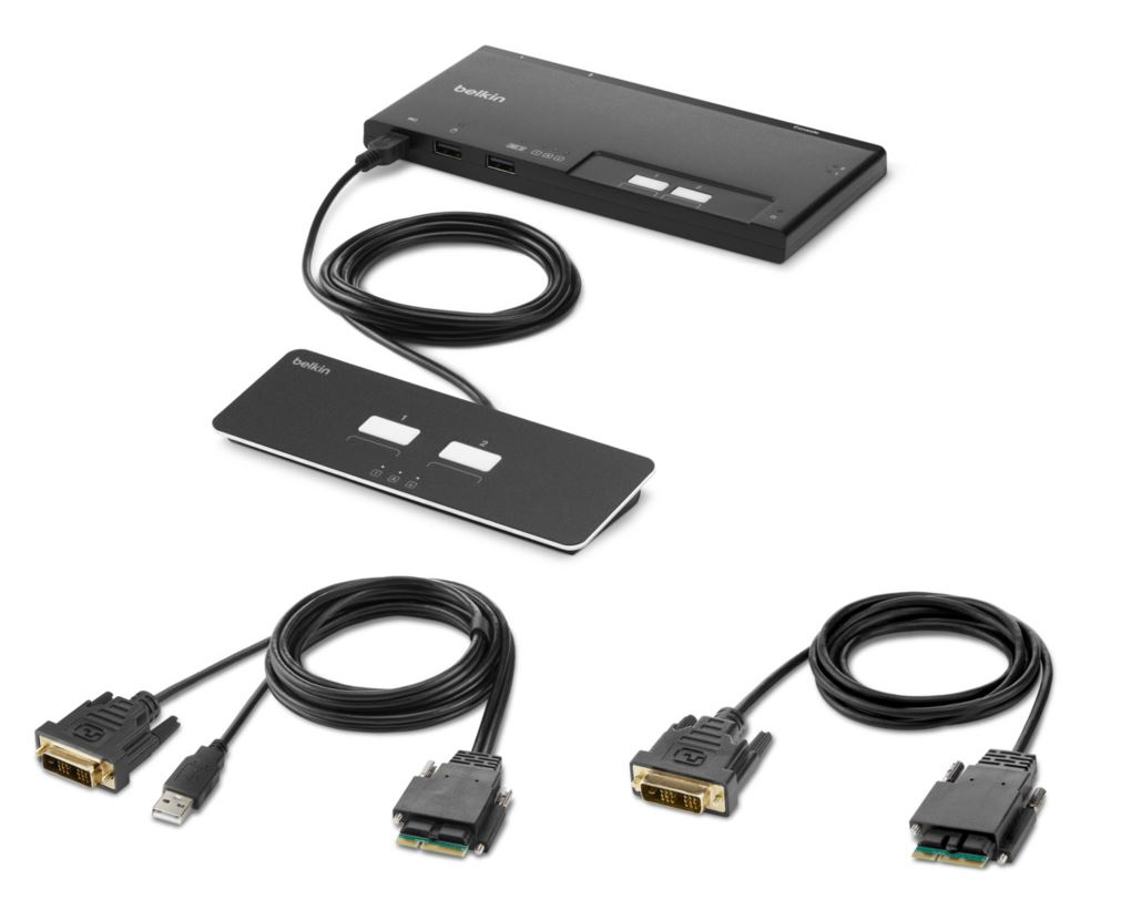 2-Port Single Head DVI Modular Secure KVM Switch PP4.0 W/Remote - cables incl. thumbnail
