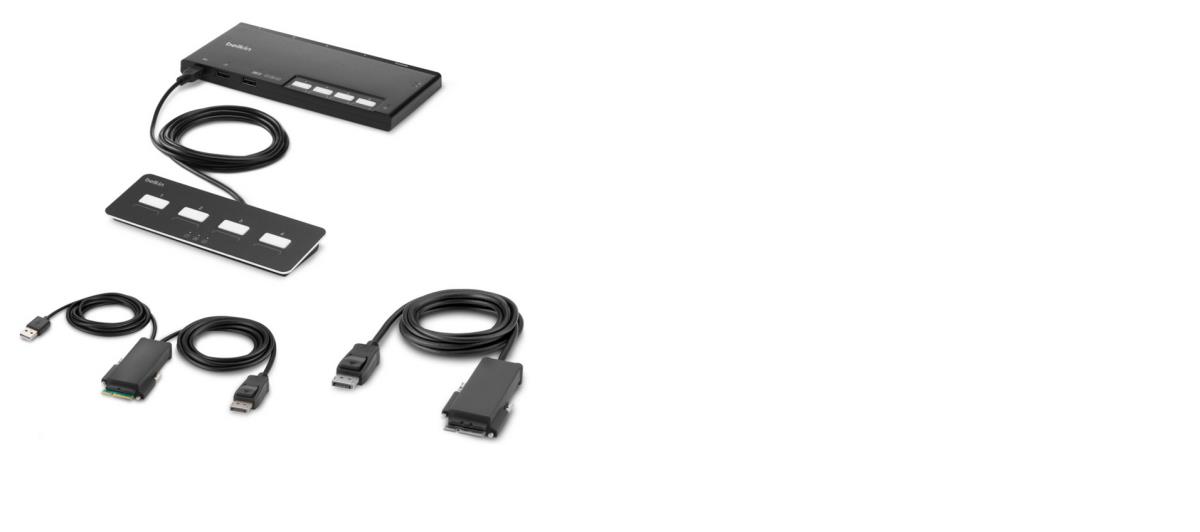 4-Port Single Head DP Modular Secure KVM Switch PP4.0 W/Remote - cables incl. thumbnail