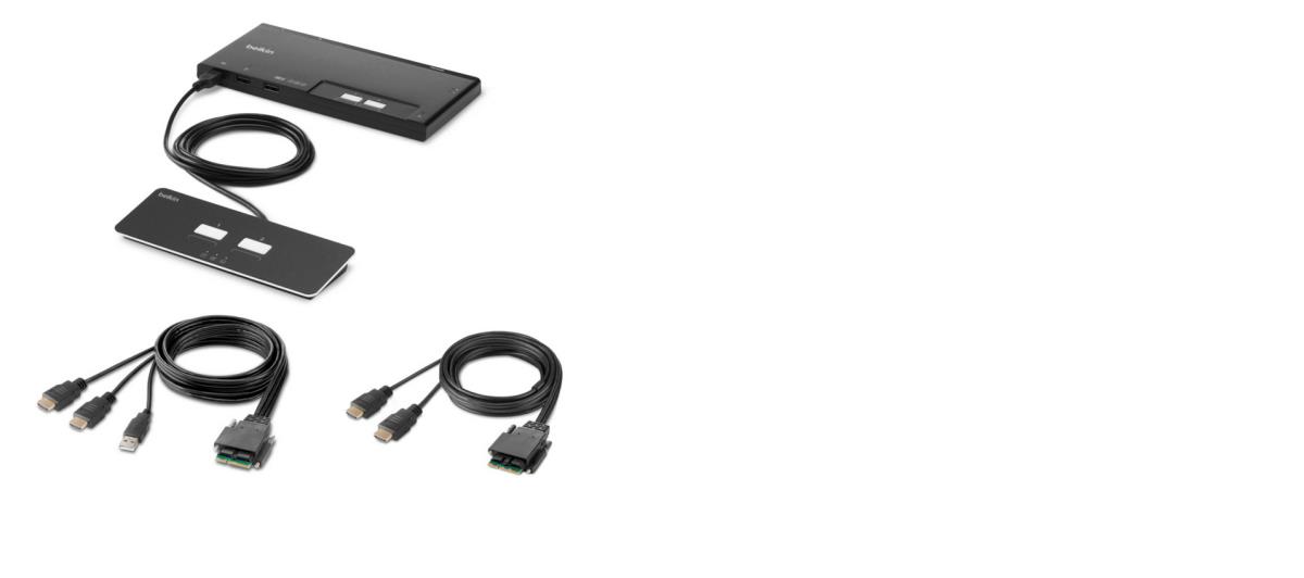 2-Port Dual Head HDMI Modular Secure KVM Switch PP4.0 W/Remote - cables incl. thumbnail
