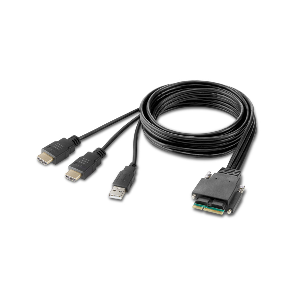 2-Port Dual Head HDMI Modular Secure KVM Switch PP4.0 W/Remote - cables incl. thumbnail