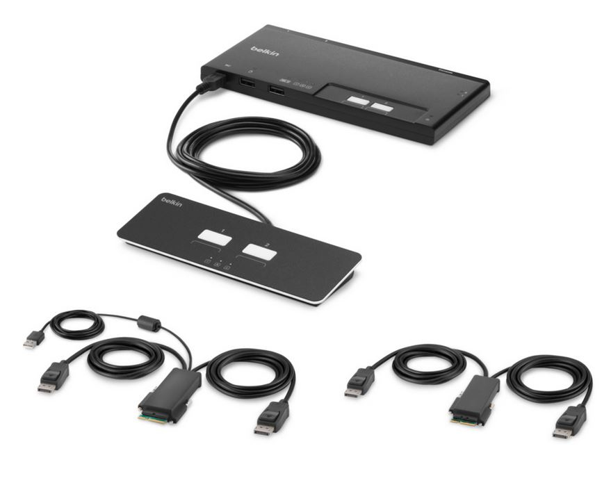 2-Port Dual Head DP Modular Secure KVM Switch PP4.0 W/Remote - cables incl. thumbnail