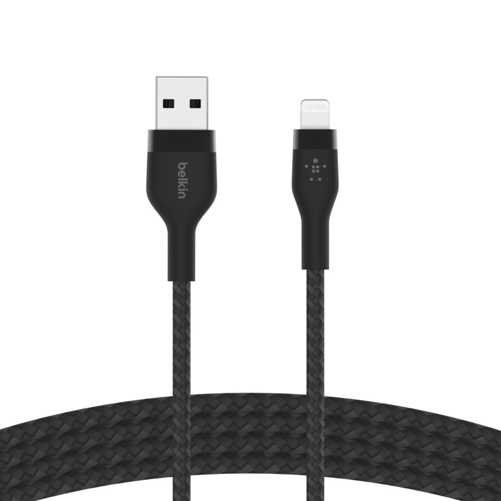 USB-A TO LTG BRAIDED SILICON 1M BLK thumbnail