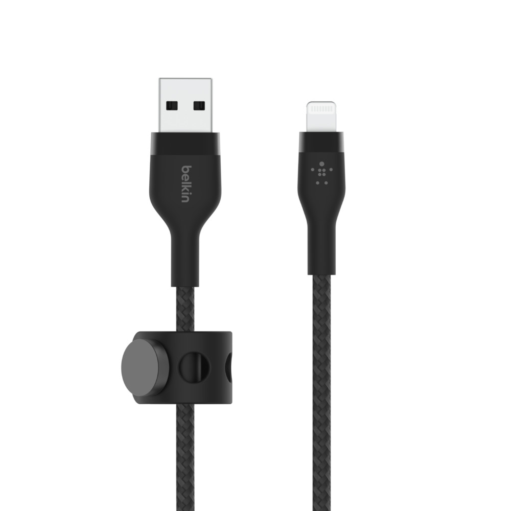 USB-A TO LTGBRAIDED SILICON 2M BLK thumbnail