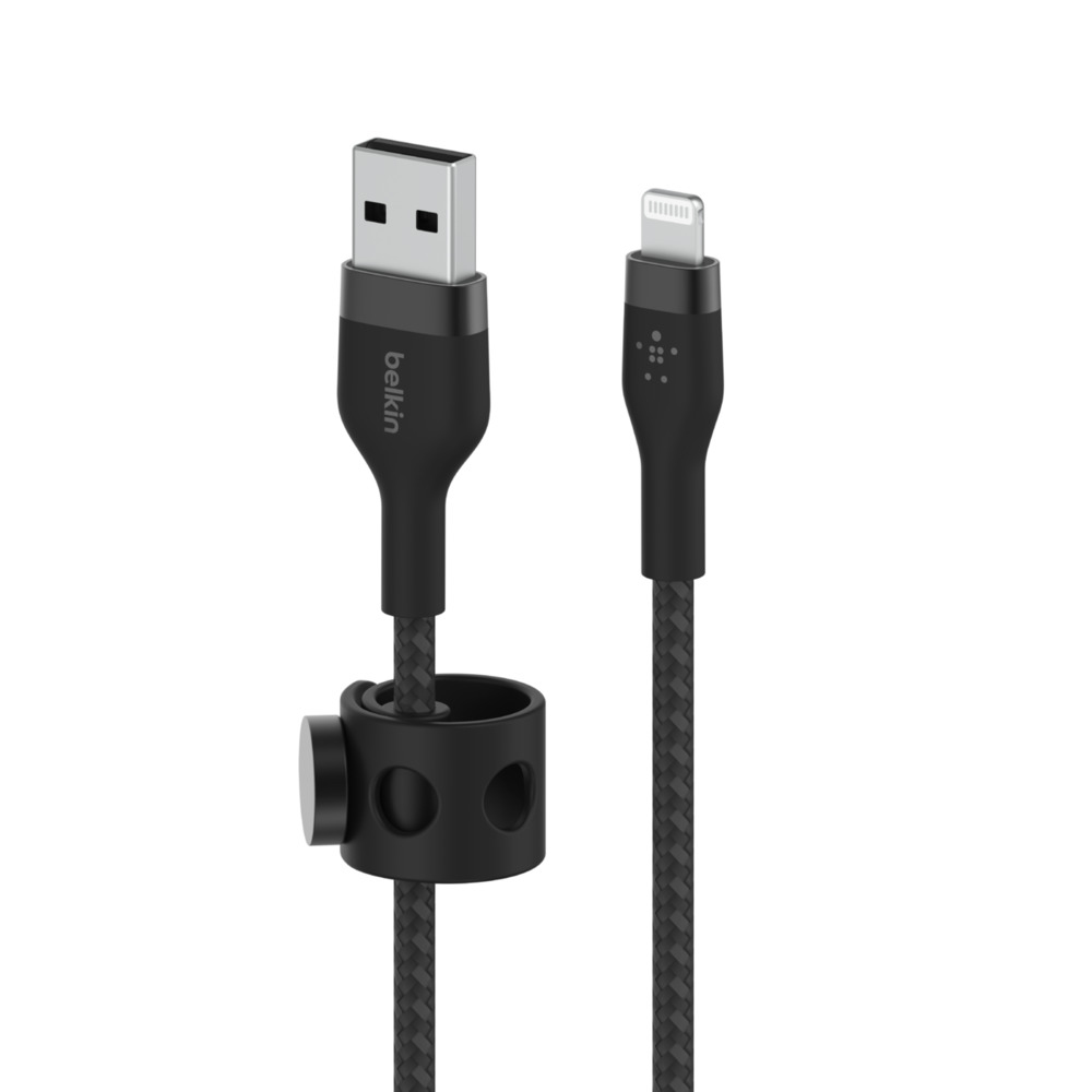 USB-A TO LTGBRAIDED SILICON 2M BLK thumbnail