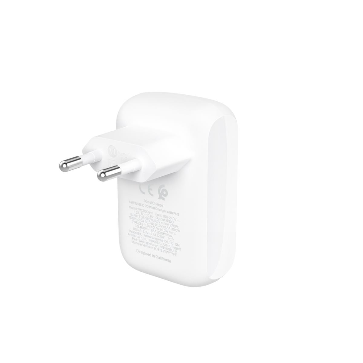 42W USB-C USB-A DUAL WCHARGER WHT EU thumbnail