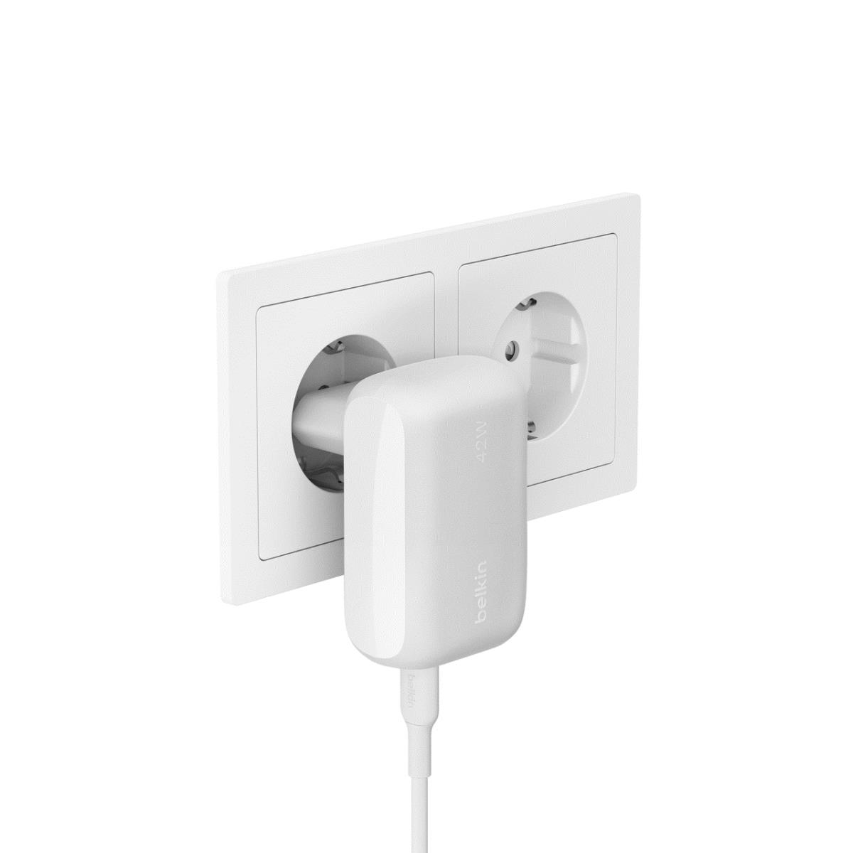 42W USB-C USB-A DUAL WCHARGER WHT EU thumbnail