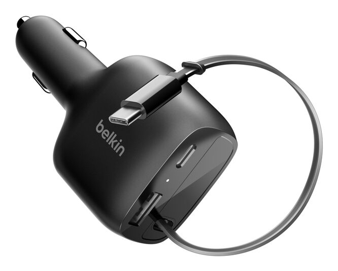 75W 2-PORT W RETRACT USB-C CARCHARGE thumbnail