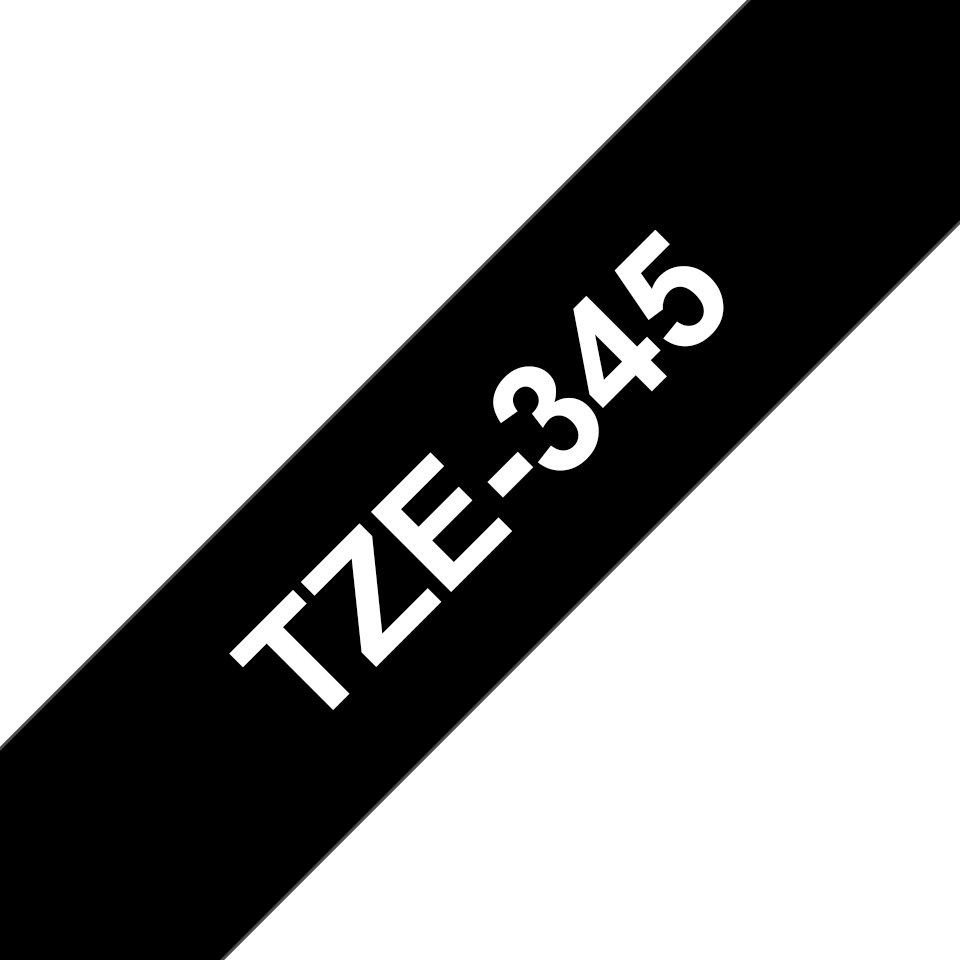 BRO 18MM GLOSS WHITE ON BLACK TAPE thumbnail