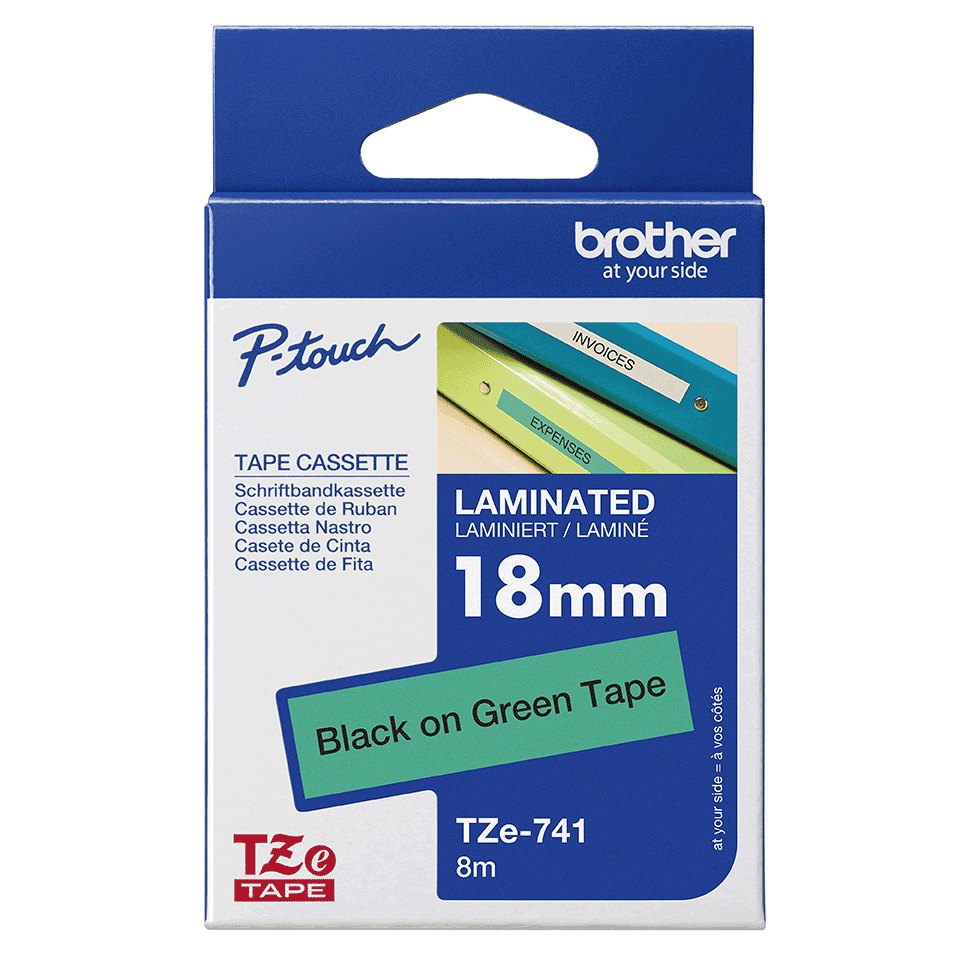 TZE-741 LAMINATED TAPE 18MM 8M thumbnail