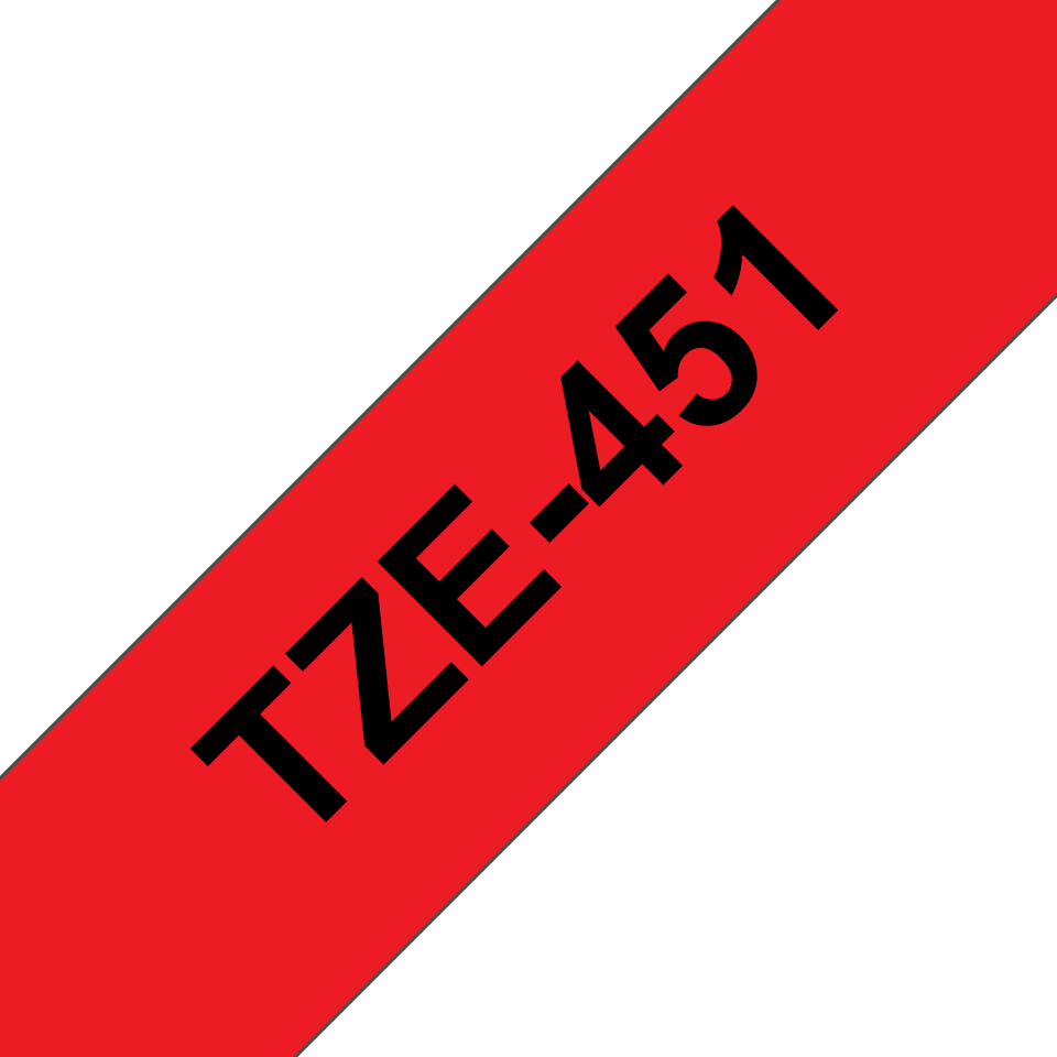TZE451 Black on Red 8M x 24mm Gloss Tape thumbnail