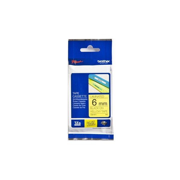 TZE-611 LAMINATED TAPE 6MM 8M thumbnail