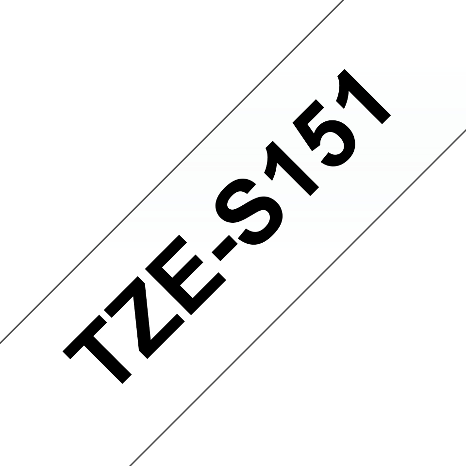 TZES151 Black on Clear 8M x 24mm Strong Adhesive Tape thumbnail