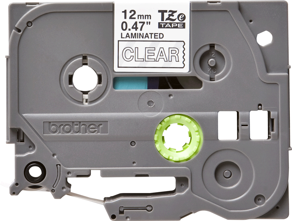 BRO 12MM WHITE ON CLEAR GLOSS TAPE thumbnail