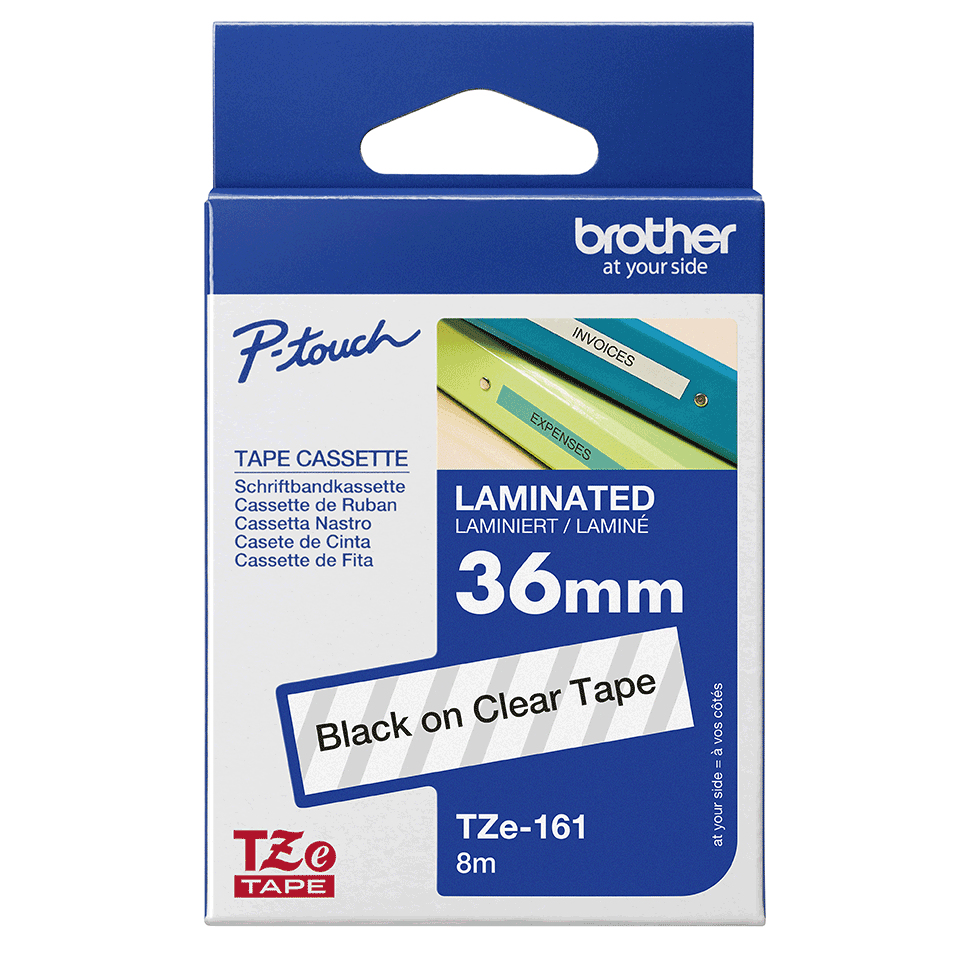 BRO 36MM GLOSS BLACK ON CLEAR TAPE thumbnail