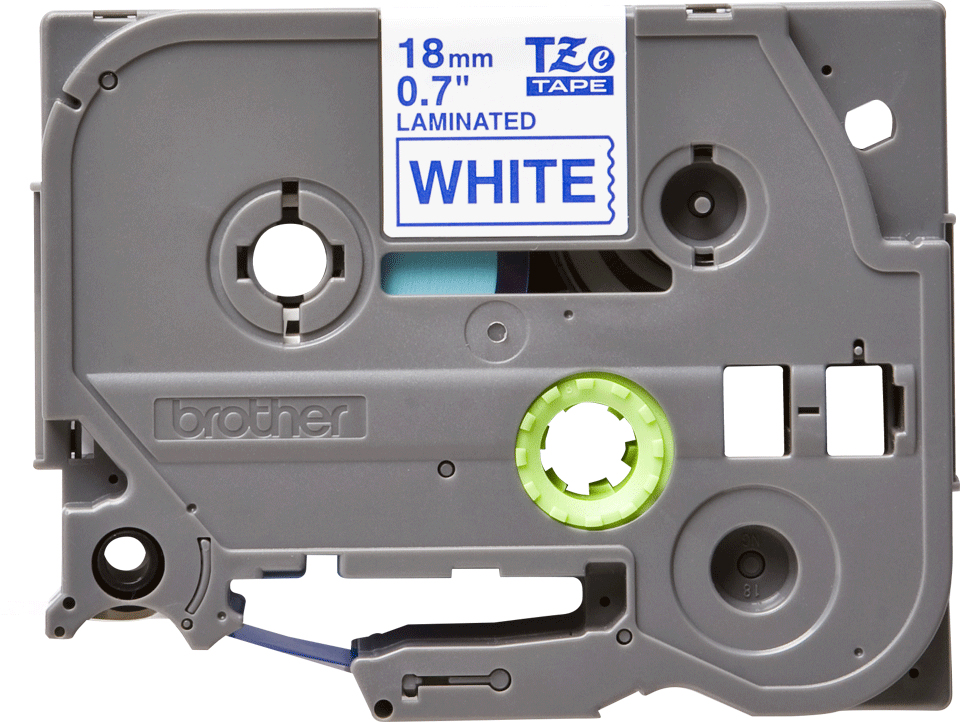 BRO 18MM GLOSS BLUE ON WHITE TAPE thumbnail