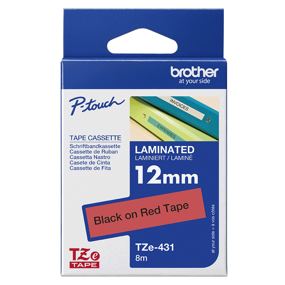 TZE-431 LAMINATED TAPE 12MM 8M thumbnail