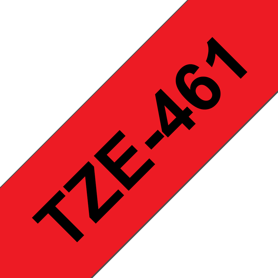 TZE461 Black on Red 8M x 36mm Gloss Tape thumbnail