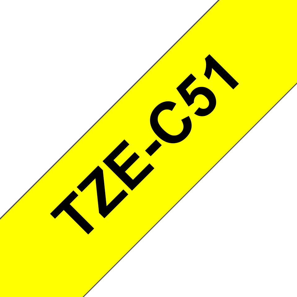 TZEC51 Black on Yellow 5M x 24mm Fluorescent Tape thumbnail