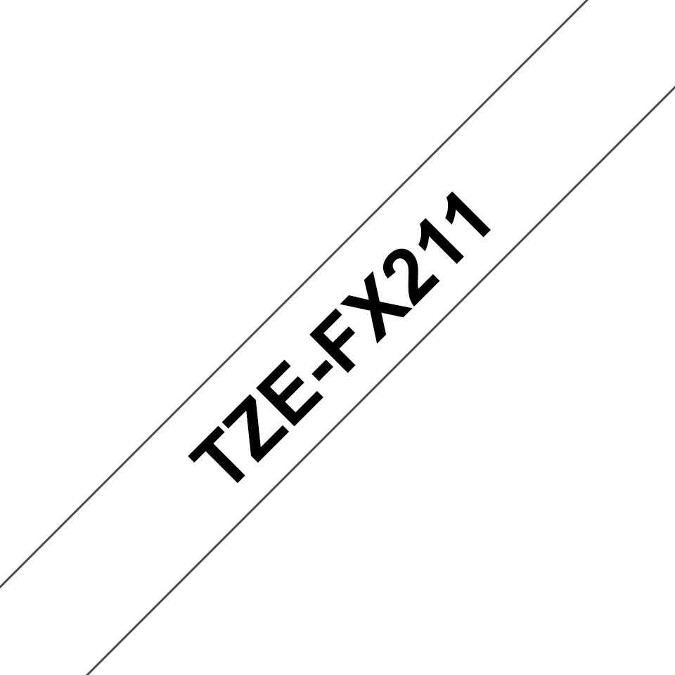 TZEFX211 Black on White 8M x 6mm Flexi Tape thumbnail