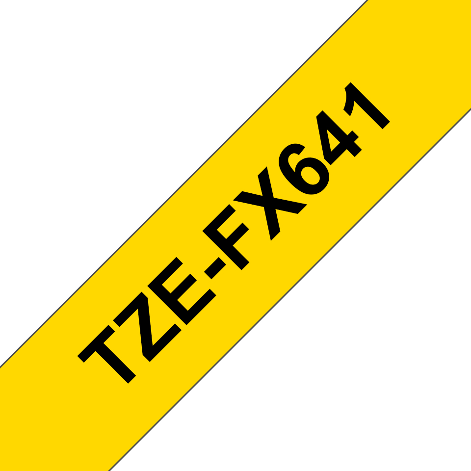 TZEFX641 Black on Yellow 8M x 18mm Flexi Tape thumbnail