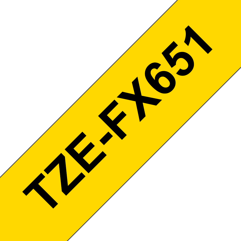 TZEFX651 Black on Yellow 8M x 24mm Flexi Tape thumbnail