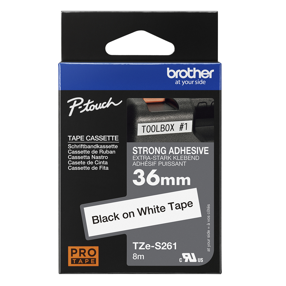 TZE-S261 BLACK ON WHITE ADHESIVE thumbnail