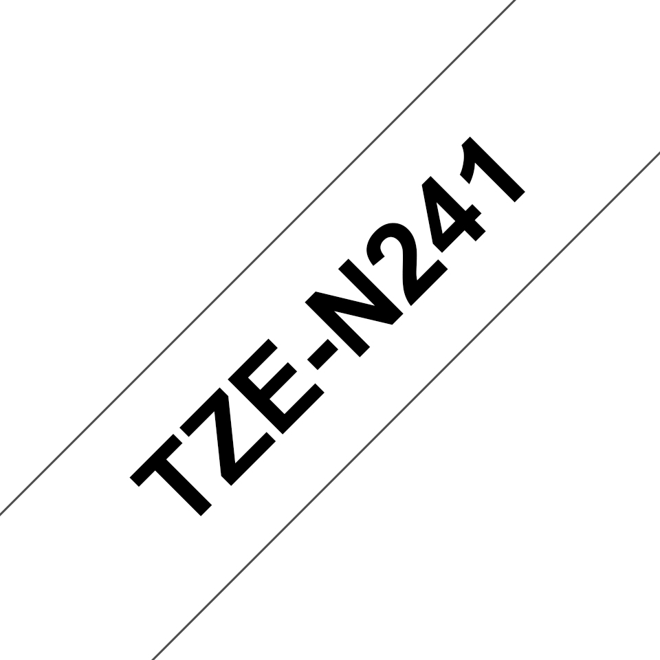 TZEN241 Black on White 8M x 18mm Non Laminated Tape thumbnail