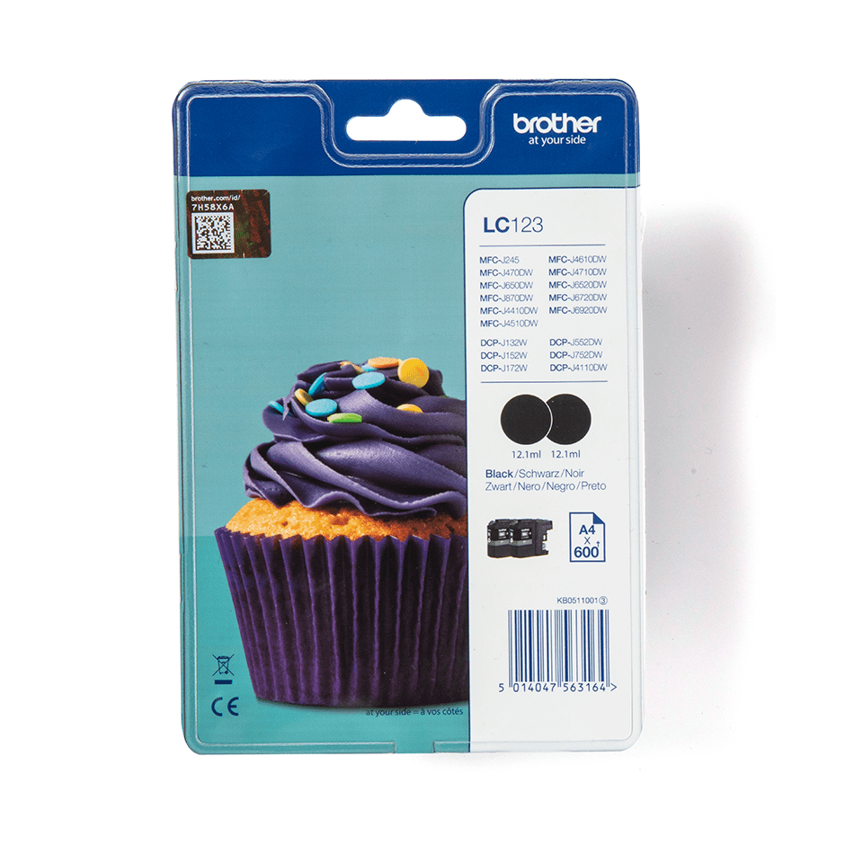 LC123 BLACK TWIN PACKINK CARTRIDGE thumbnail