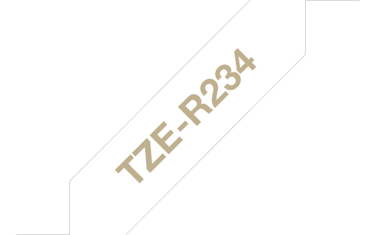 PTOUCH RIBBON12MM X 4M GOLD ON WHITE thumbnail