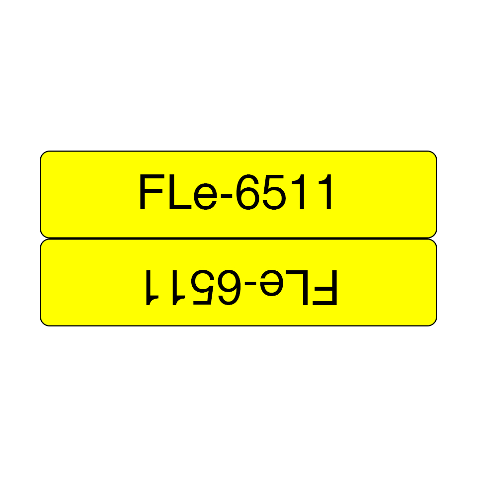 FLE-6511 Die-cut Flexi Flag Label Black on Yellow 21 x 45mm thumbnail