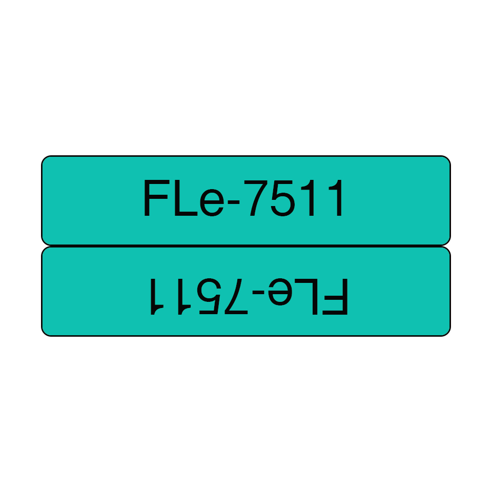 FLE-7511 Die-cut Flexi Flag Label Black on Green 21 x 45mm thumbnail