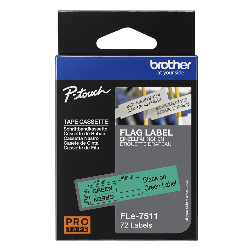FLE-7511 Die-cut Flexi Flag Label Black on Green 21 x 45mm thumbnail